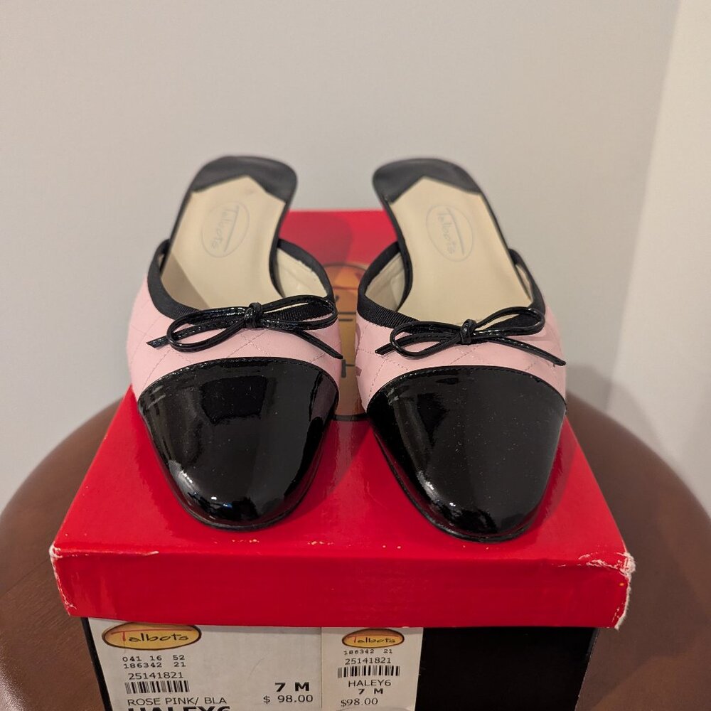 Edison Quilted Cap-Toe Mules NWT